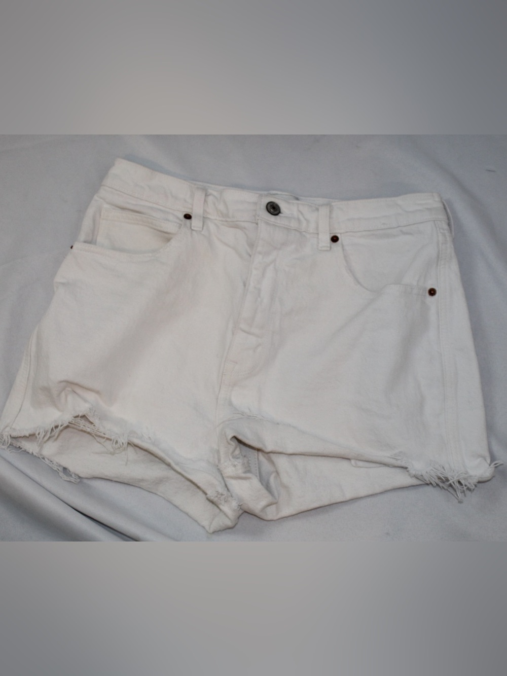 Abercrombie & Fitch White Ultra High Rise Mom Shorts